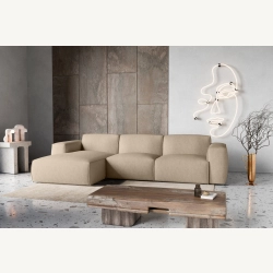 Hudson Nowoczesny narożnik wypoczynkowy z funkcją spania Tkanina Holms 22